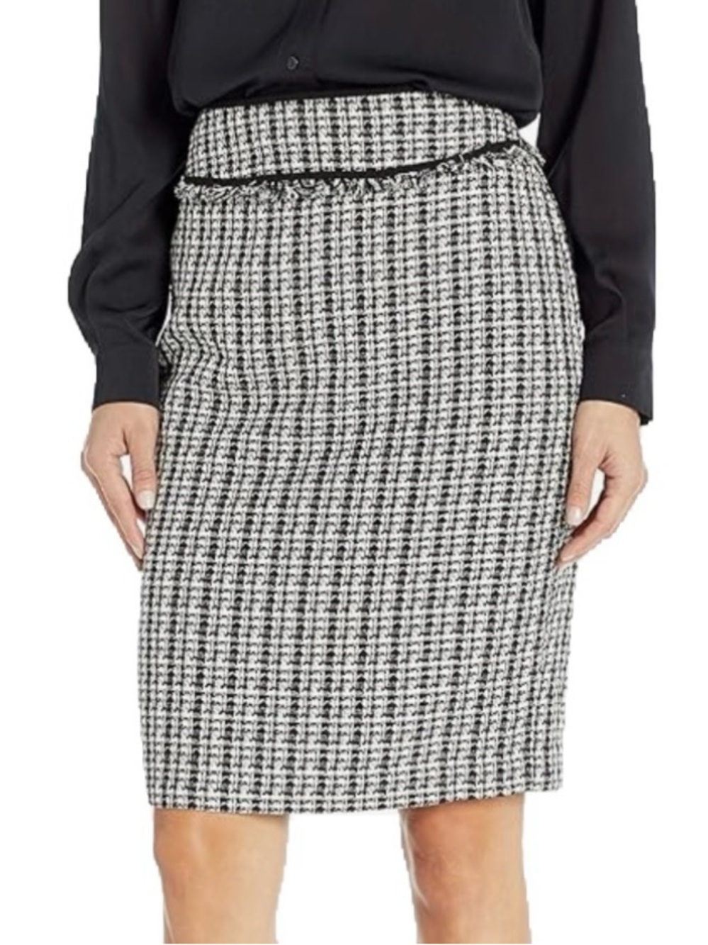 Calvin Klein Tweed Fringe Skirt